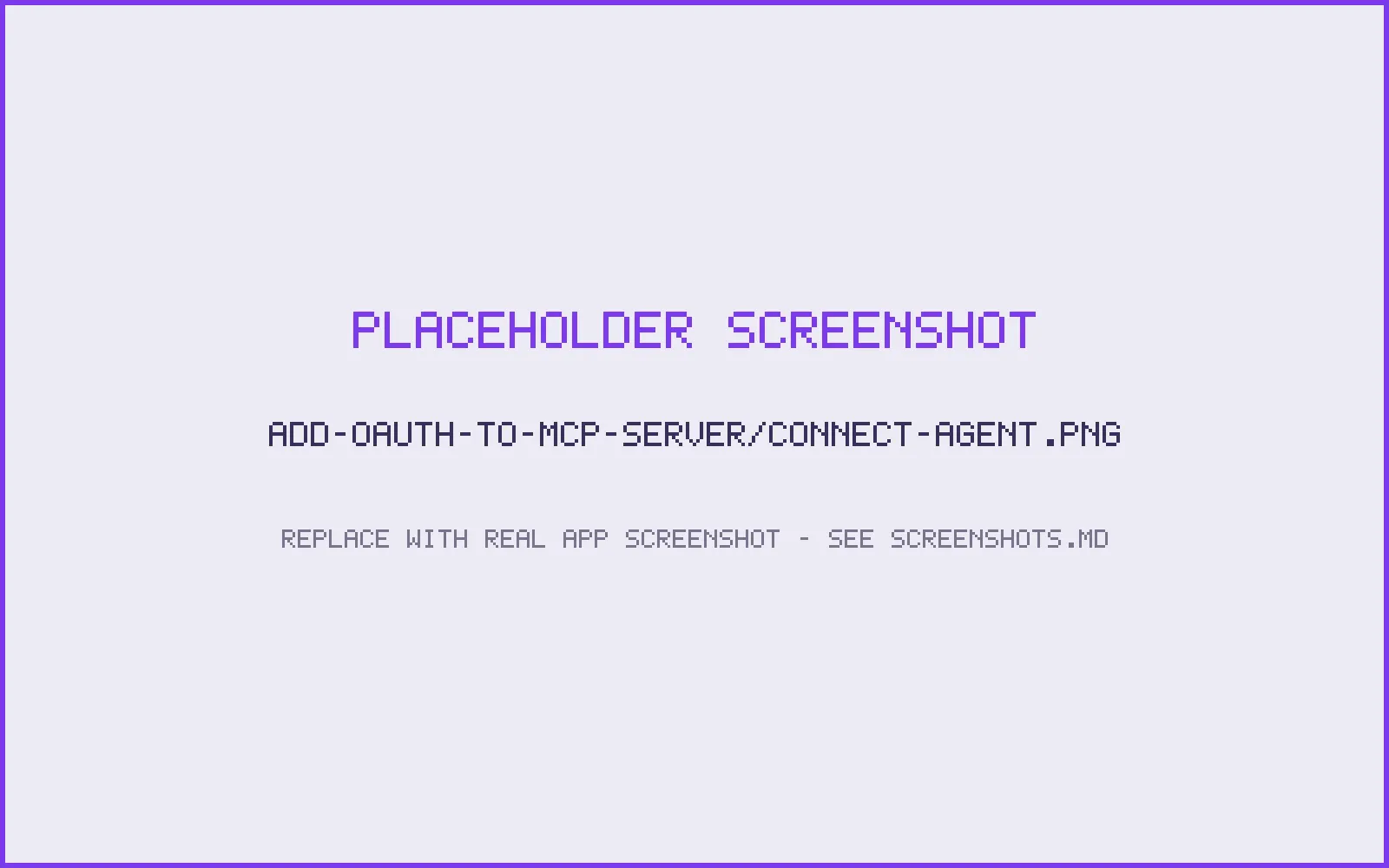The Connect an agent panel for the OAuth-backed server